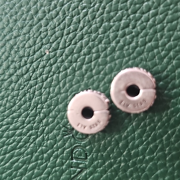 Pandora Silver  Clear Stone Spacer Charms Set Of 2 - Picture 2 of 3